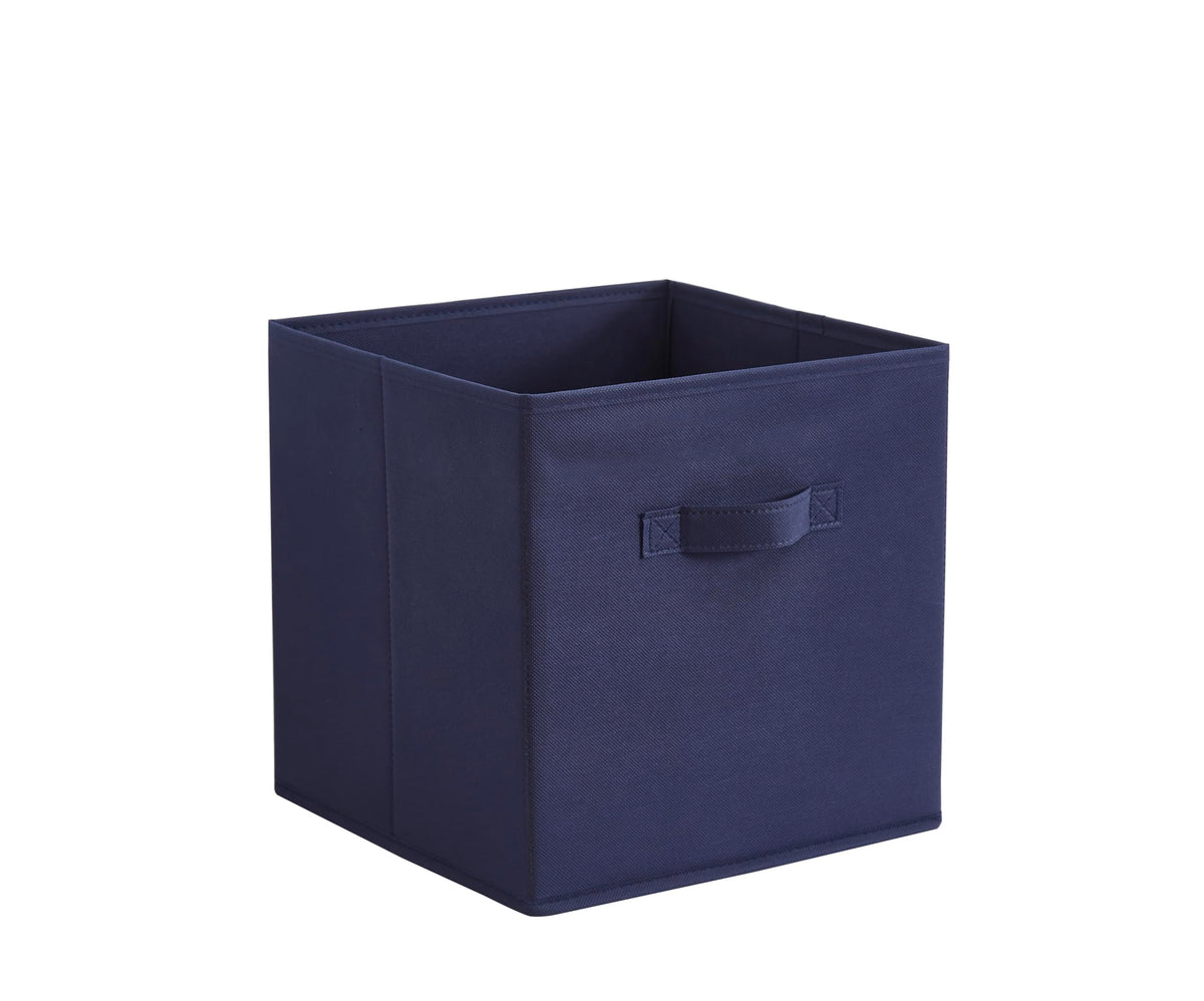WEBEASY Foldable Storage Cube Basket Bin, Set of 6, 28 x 28 x 28 cm Navy