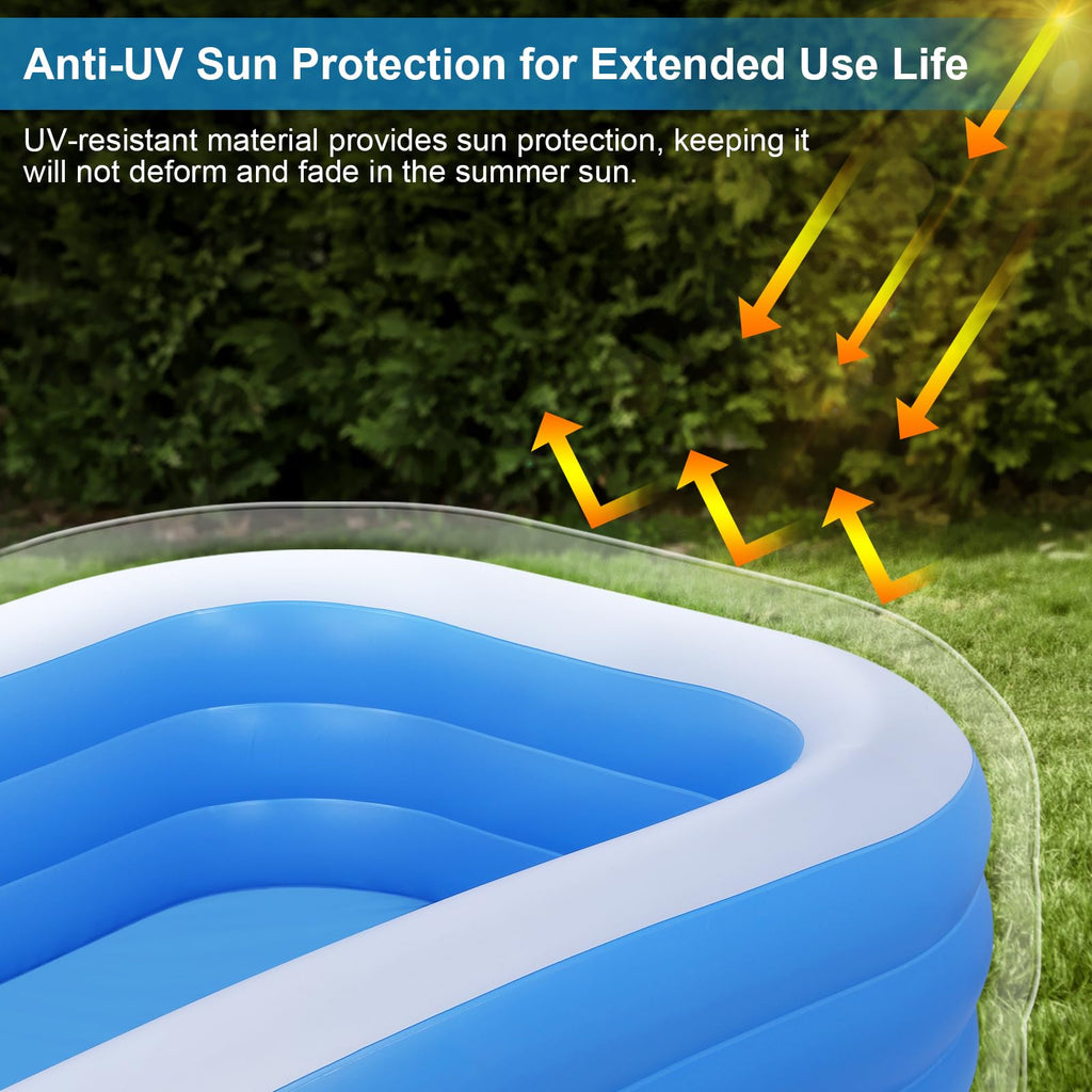 Duerer Inflatable Swimming Pool | 241cm Family Paddling Pool for Backyard