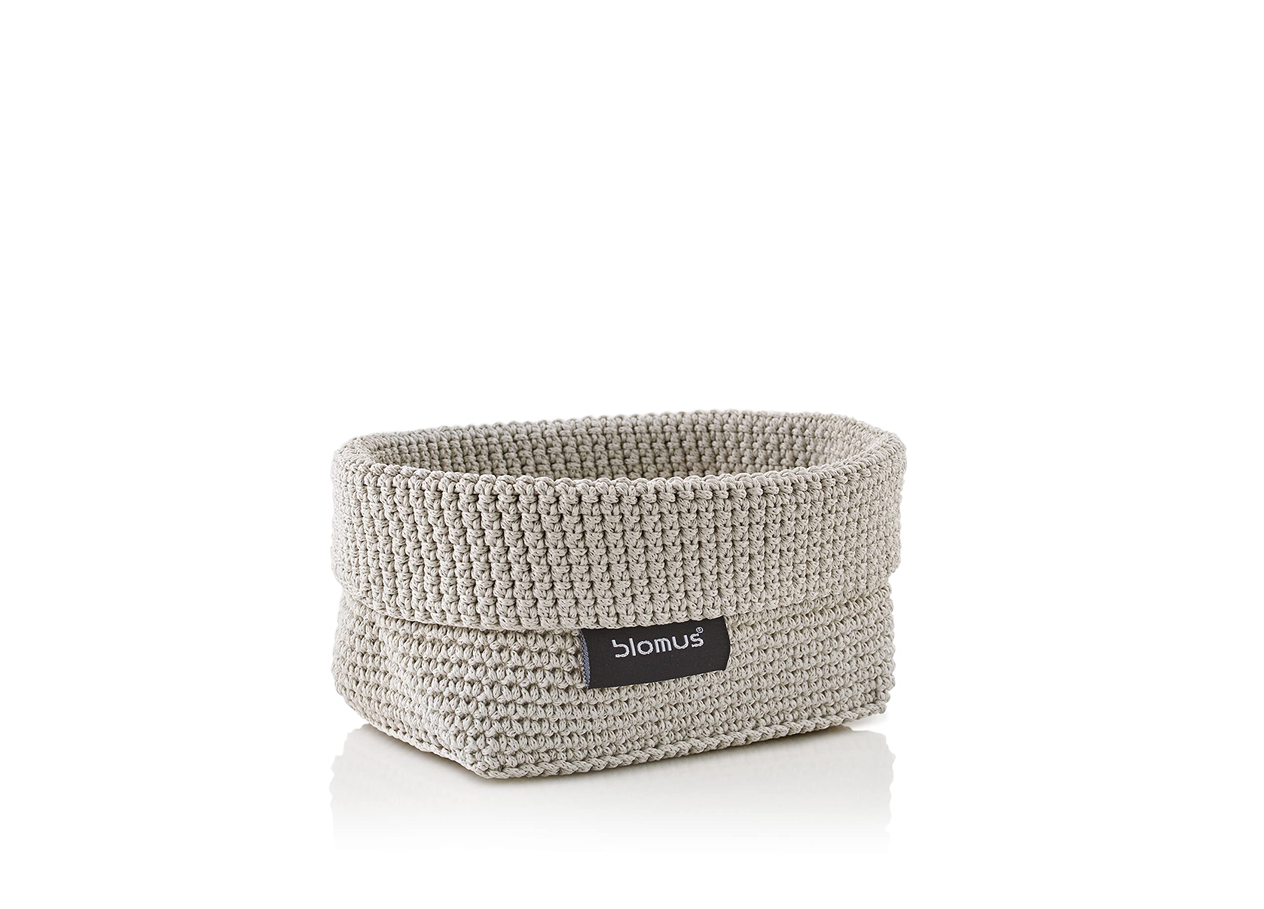 Blomus TELA Crochet Storage Basket – Sand Synthetic Fibre, Medium