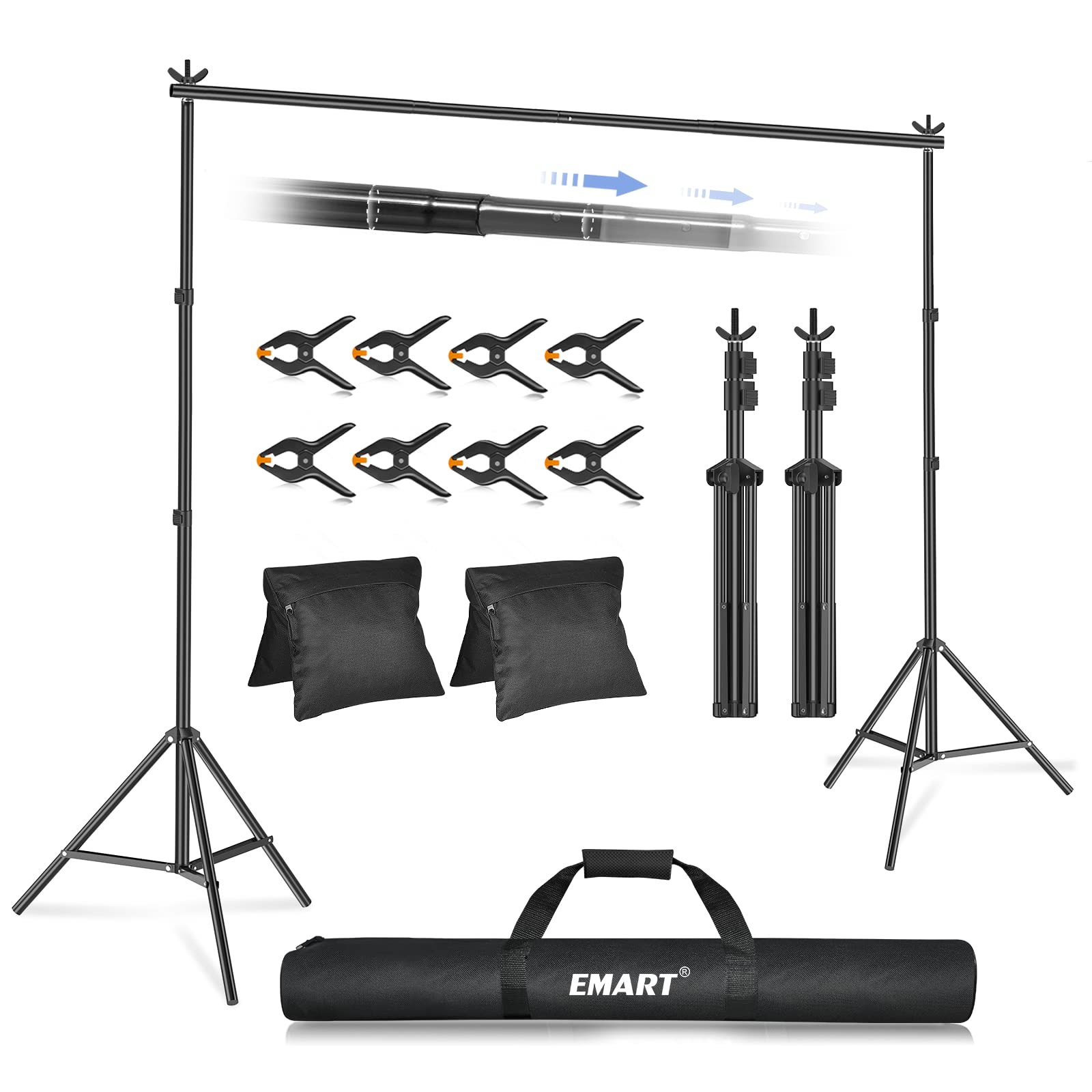 EMART 2x3m Backdrop Stand Kit | Adjustable Photo Studio Support
