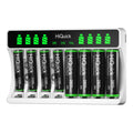 HiQuick 8-Slot AA AAA Battery Charger with 8 Rechargeable Batteries