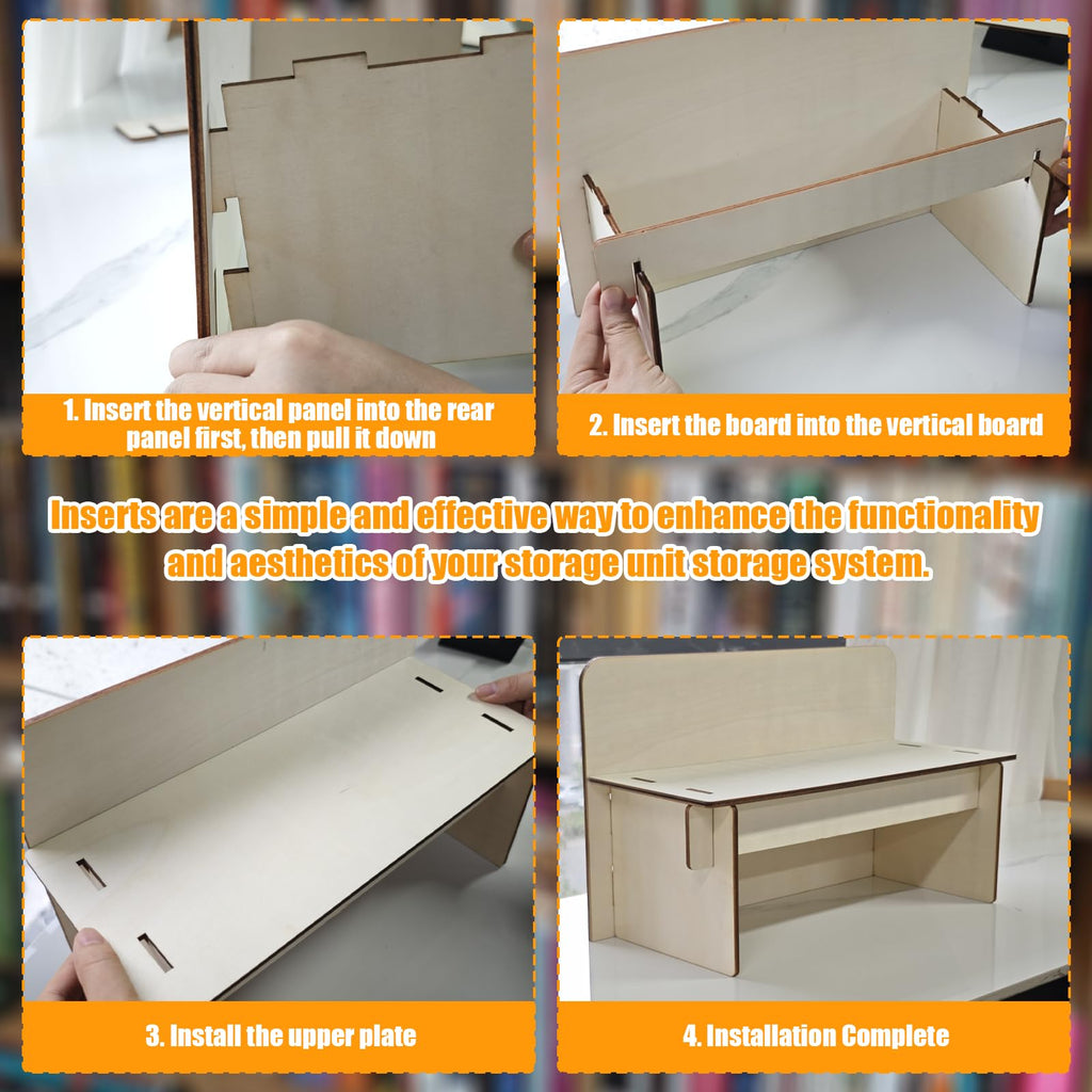 SUNUCO Paperback Book Riser insert compatible with Ikea Kallax Storage Unit, Inserts Shelves for Improved Book Organization 1Pcs - image 3