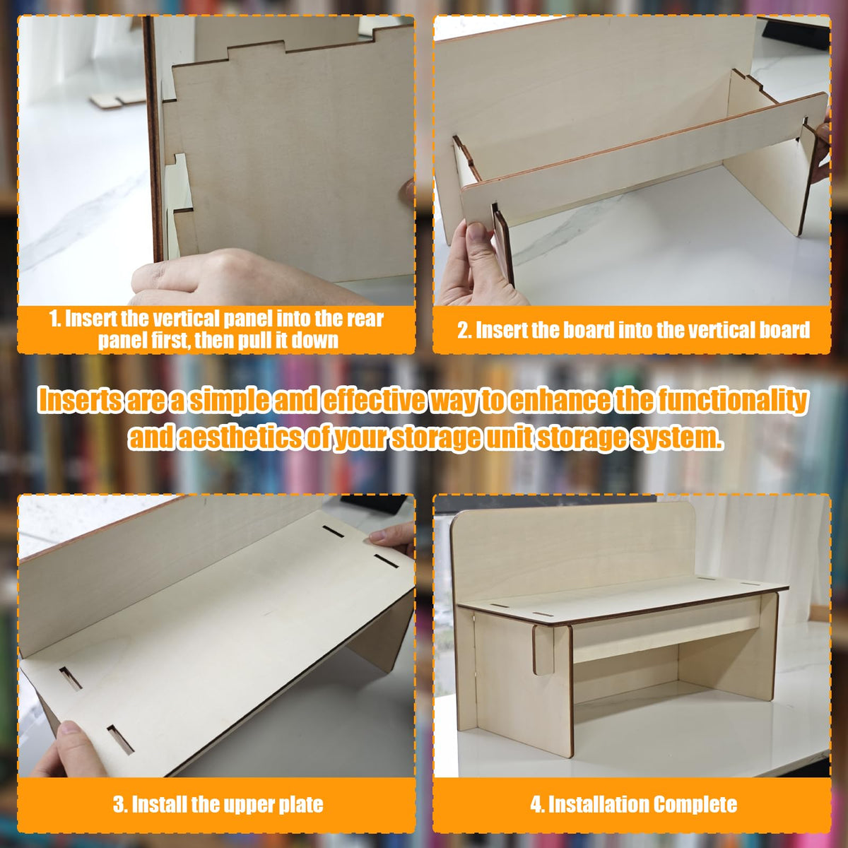 SUNUCO Paperback Book Riser insert compatible with Ikea Kallax Storage Unit, Inserts Shelves for Improved Book Organization 1Pcs - image 3