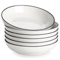 MALACASA Large Pasta Bowls Set of 6 – 42oz White Ceramic Serving Bowls