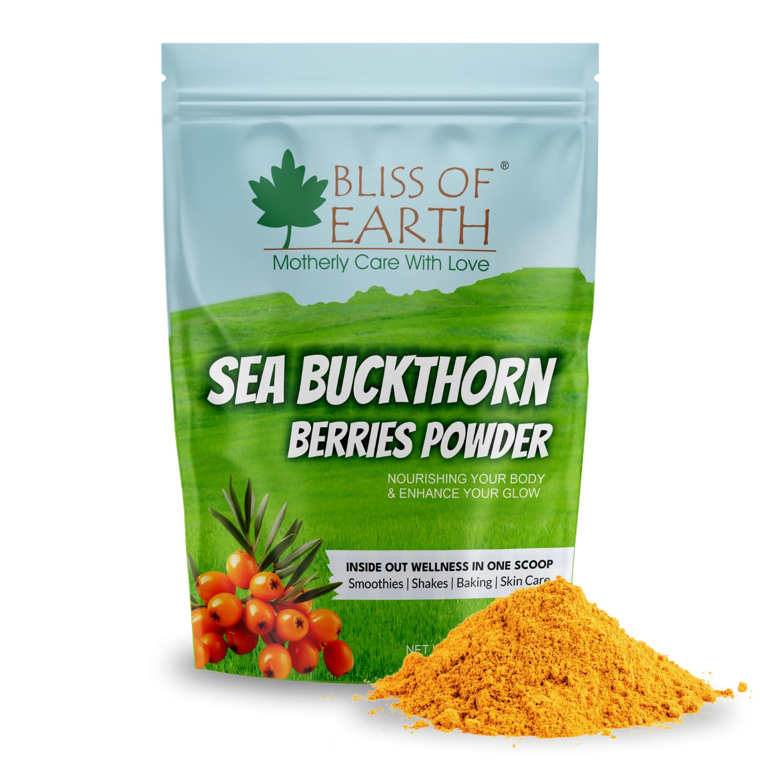 Bliss of Earth Sea Buckthorn Powder | Pure Himalayan Berry Superfood