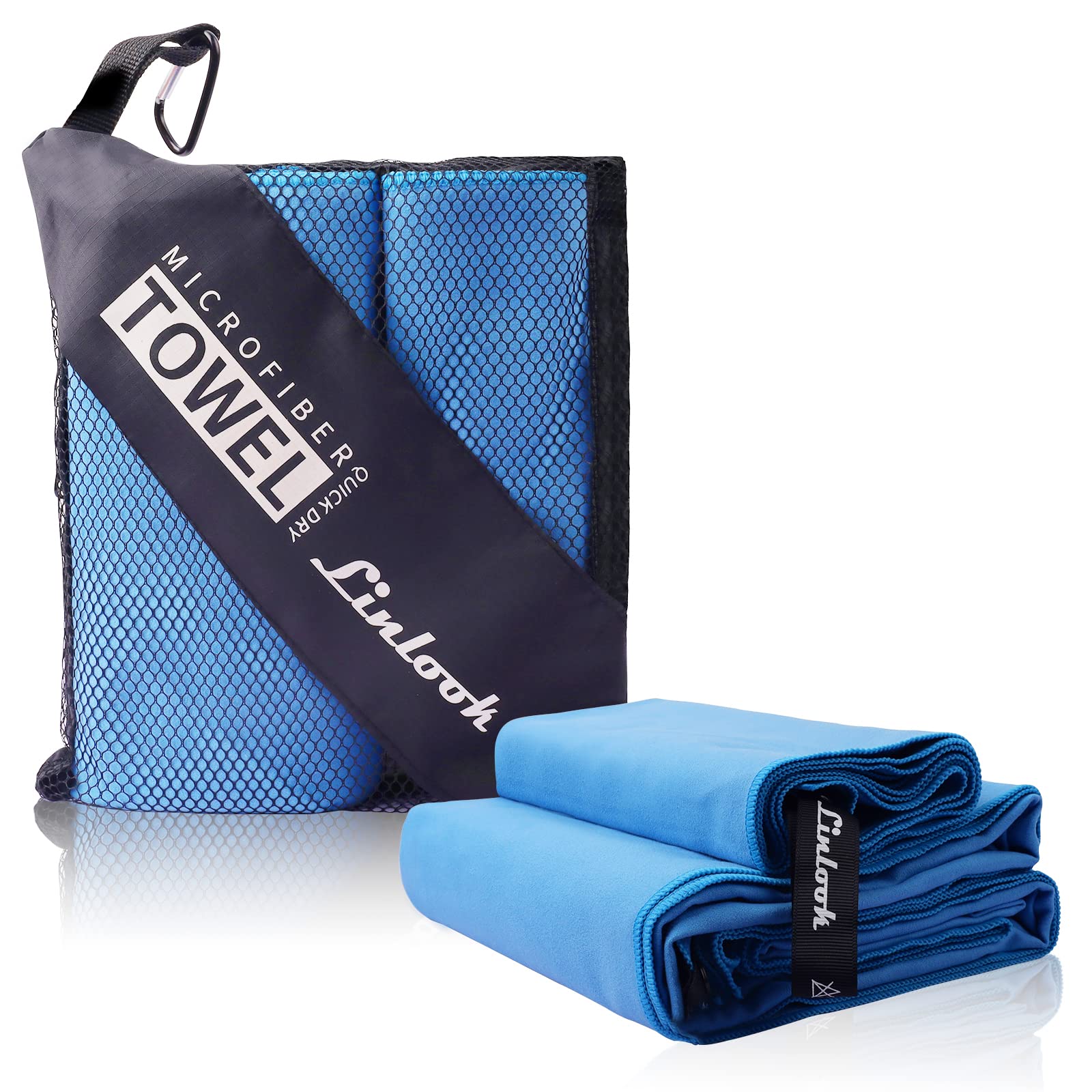 Linlook Microfibre Travel Towel Set | Quick-Dry Antibacterial Sports Towels