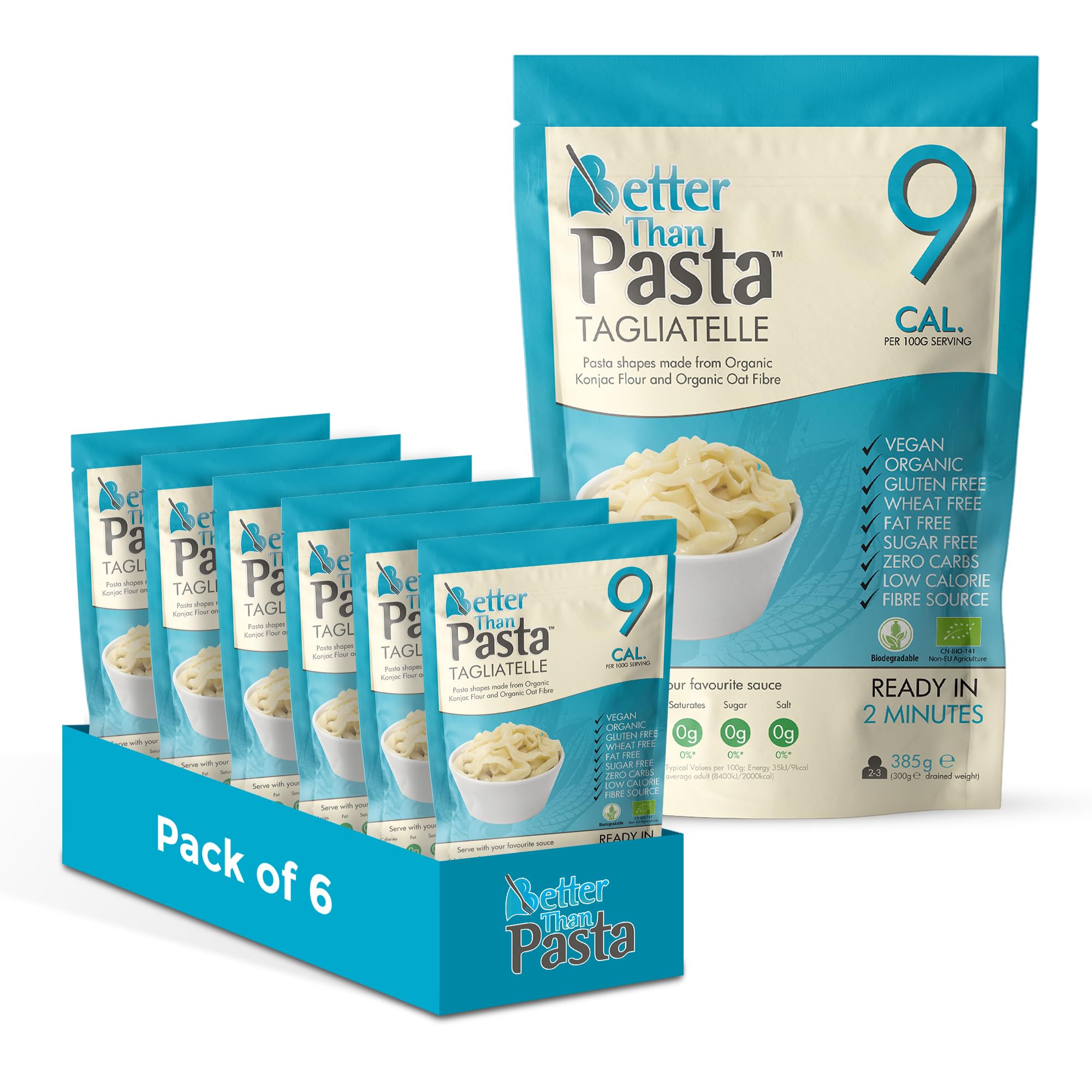 Better Than Pasta Organic Konjac Tagliatelle – Keto & Zero Carb - 385g