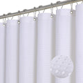 ROLIZOE White Waffle Shower Curtain – Heavy Duty 256GSM Fabric