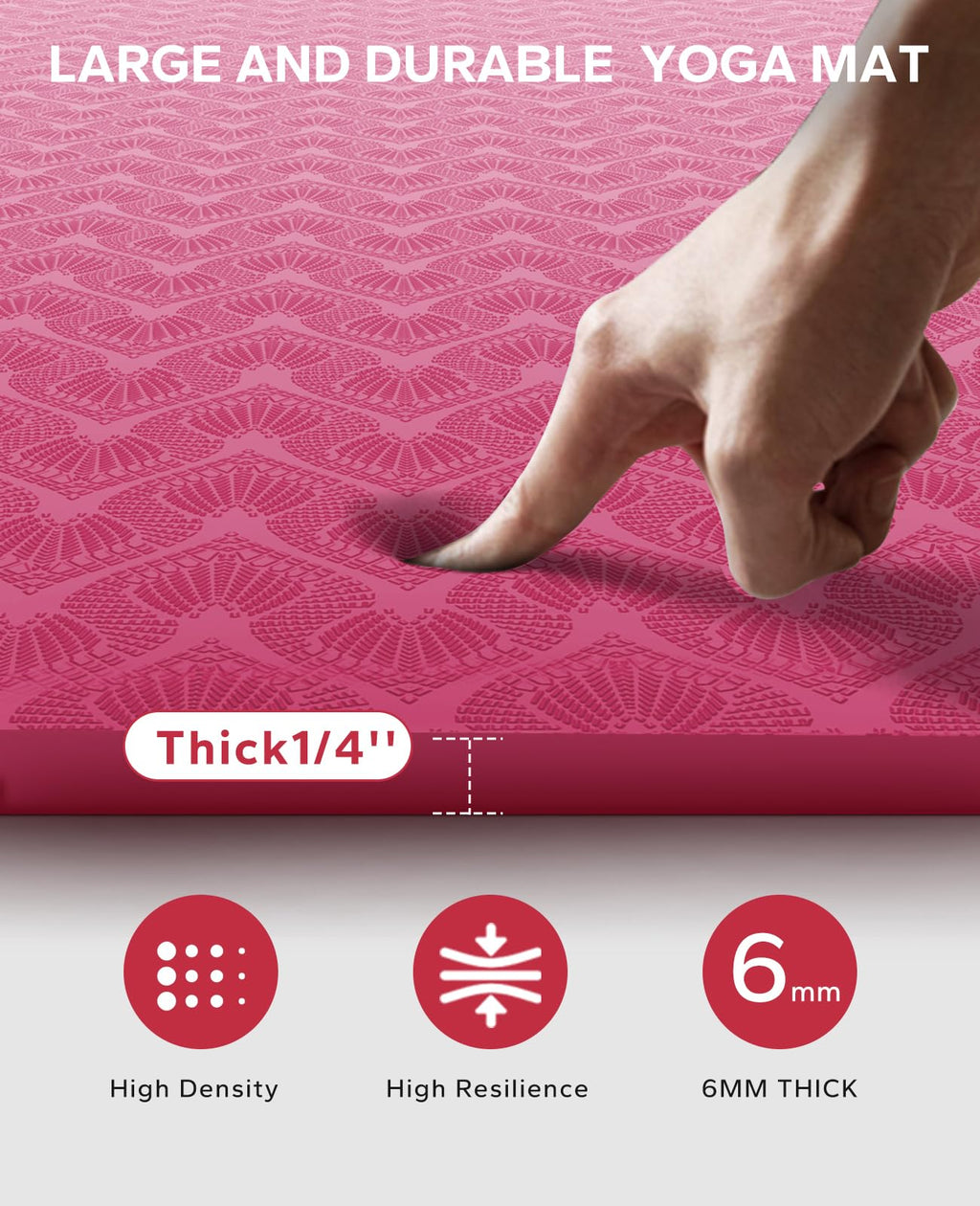 HAPBEAR Extra Large Yoga Mat - 6mm Thick Non-Slip TPE Exercise Mat