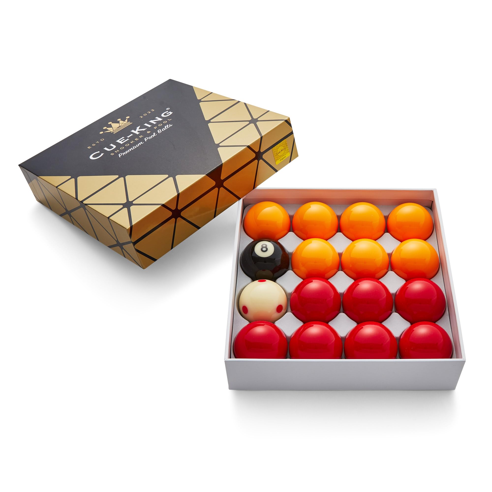 Cue-King Phenolic Resin Pool Balls Set - 2" Red & Yellow Grade AA