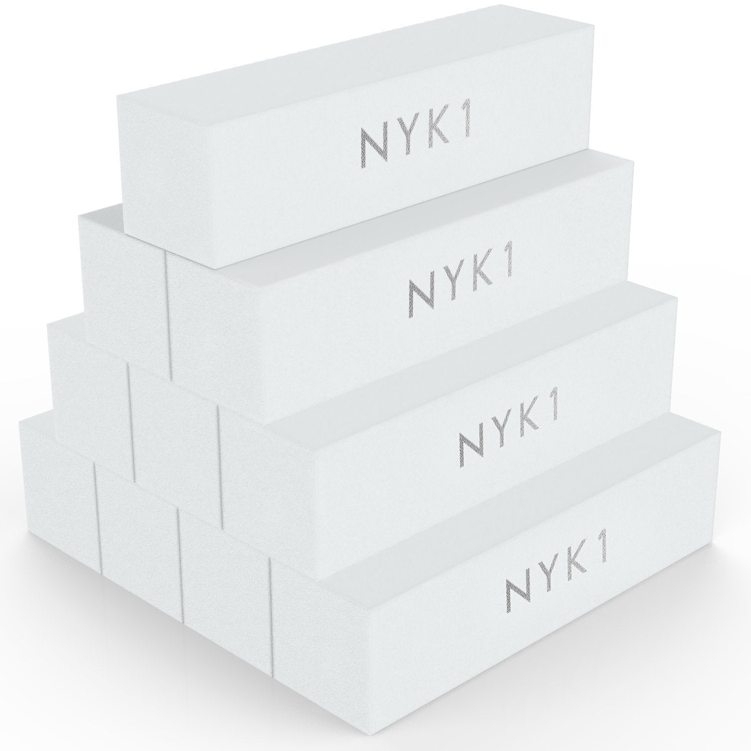 NYK1 White Nail Buffer Sanding Block for Acrylic & Gel Nails | 10 Pack