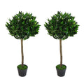 Leaf Design UK Artificial Bay Topiary Ball Trees - Pair of 90cm (3ft) Green