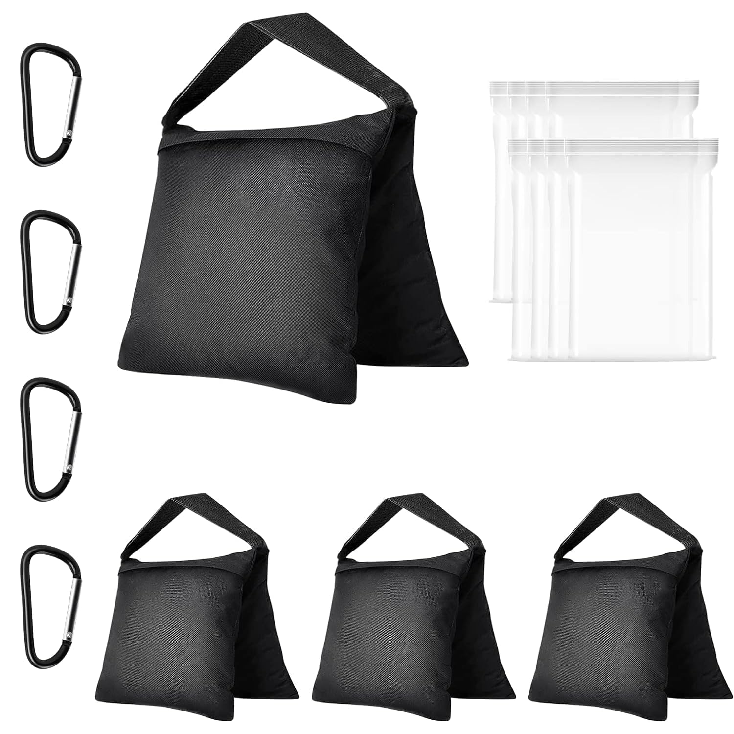 EMART Heavy Duty Photography Sandbags for Light Stands - Black, 4 Pack