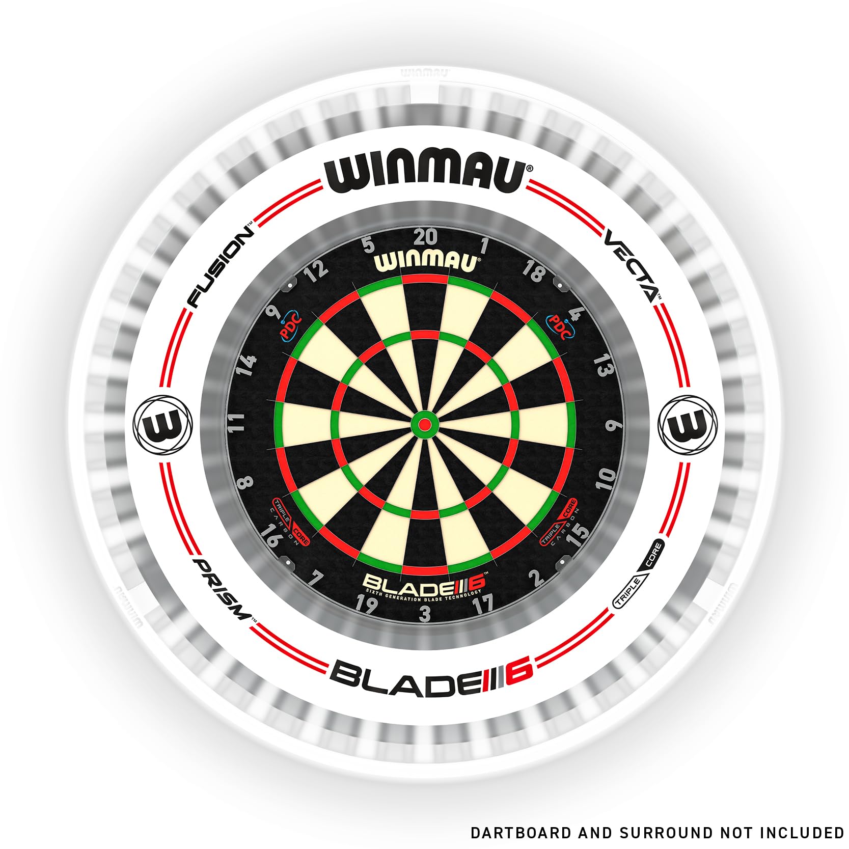 Winmau Plasma Ice Dartboard Light | White 360 Degree LED Aluminum Ring