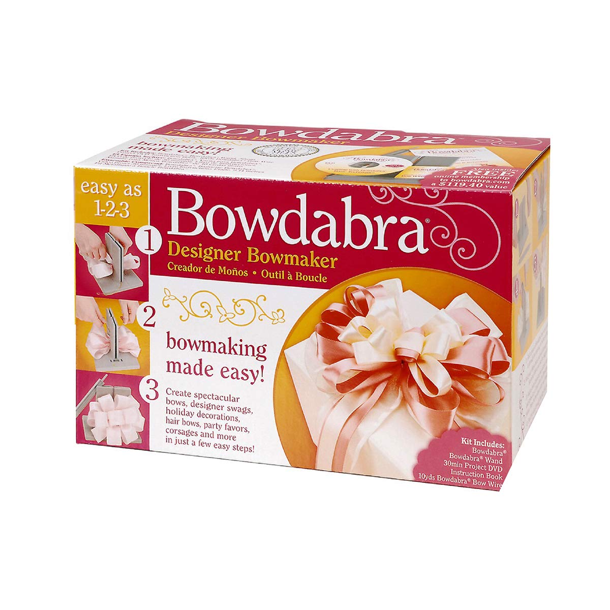 Bowdabra Bow Maker Tool Kit with Instructional DVD and Wire – Grey