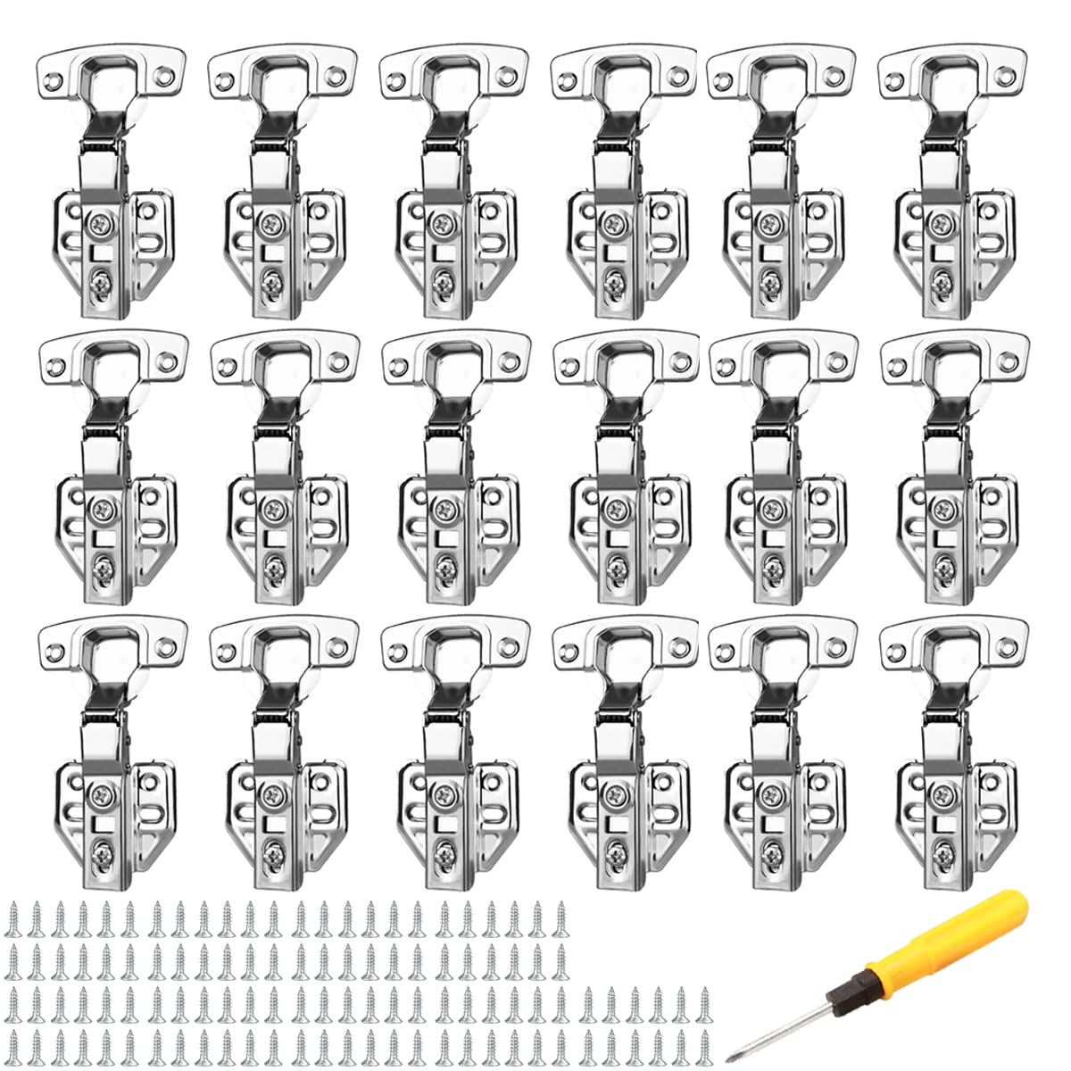 18-Pack Soft Close Kitchen Cupboard Hinges – Full Overlay