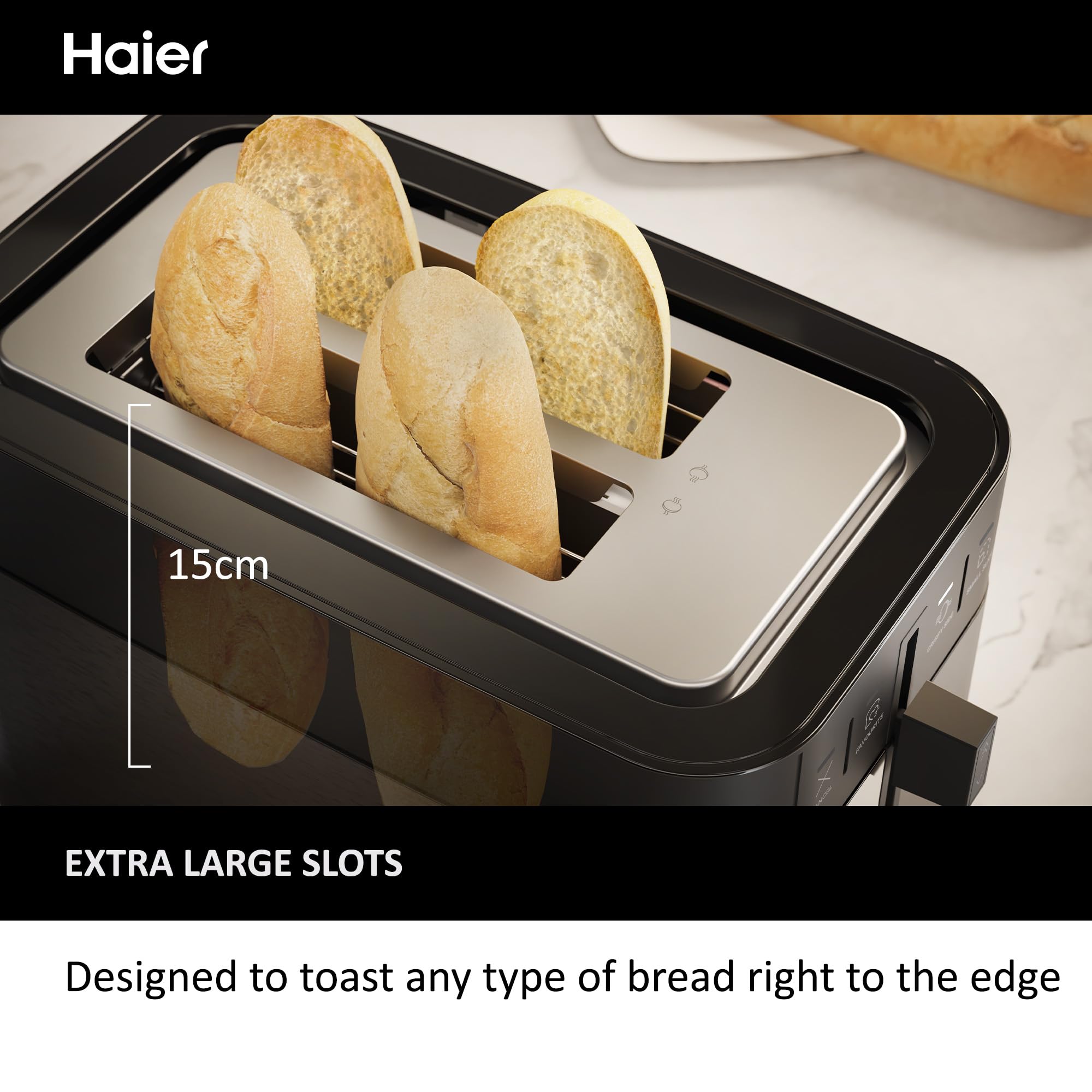 Haier I-Master Series 5 Toaster | 2-Slice Stainless Steel with XL Slots