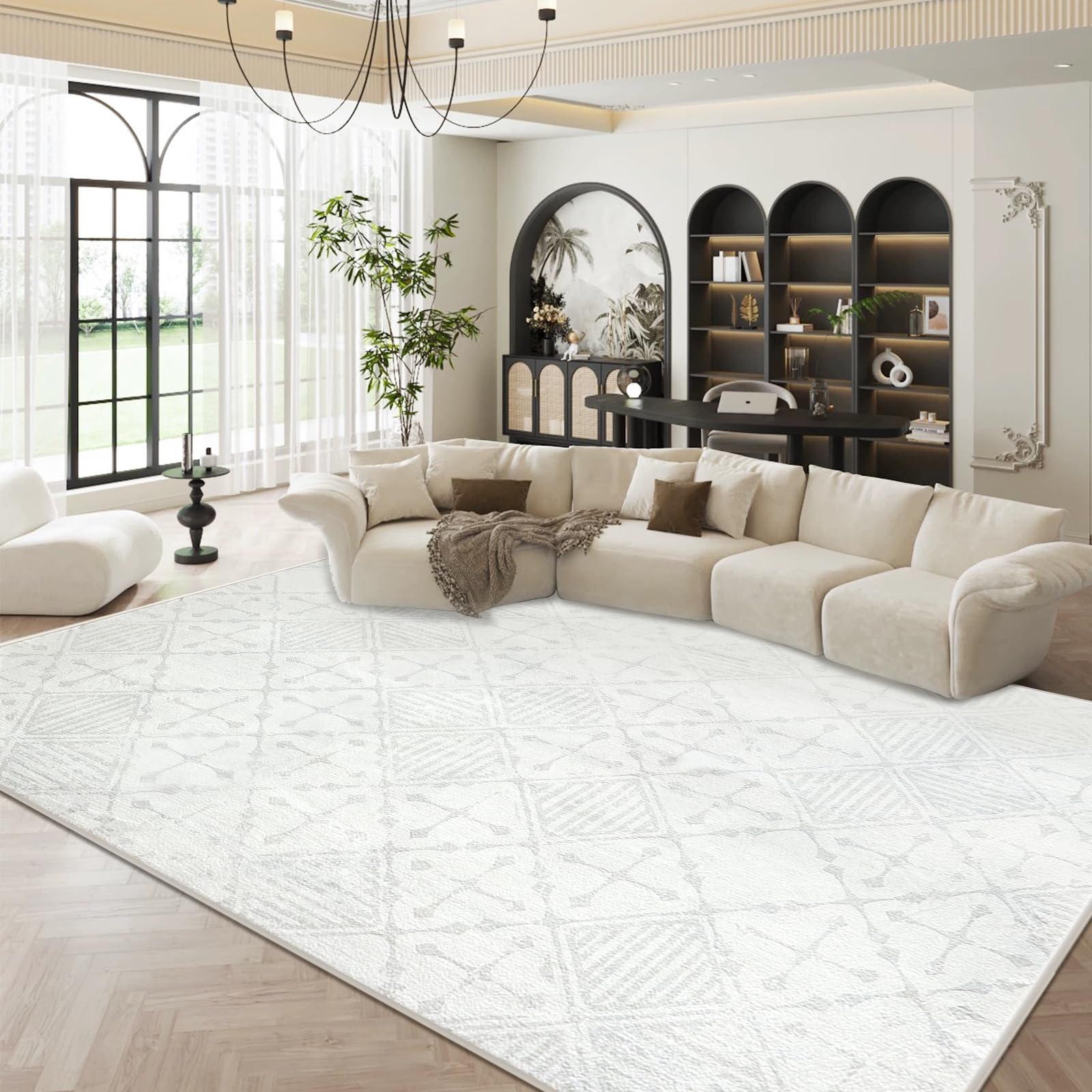 Leesentec Abstract Geometric Area Rug | Non-Slip Modern Carpet, 200x300cm