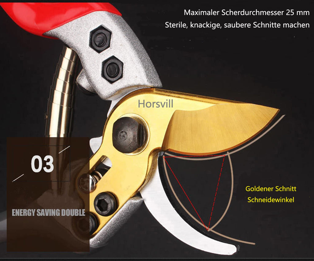Horsvill Japanese SK4 Steel Pruning Shears – Heavy Duty Garden Secateurs