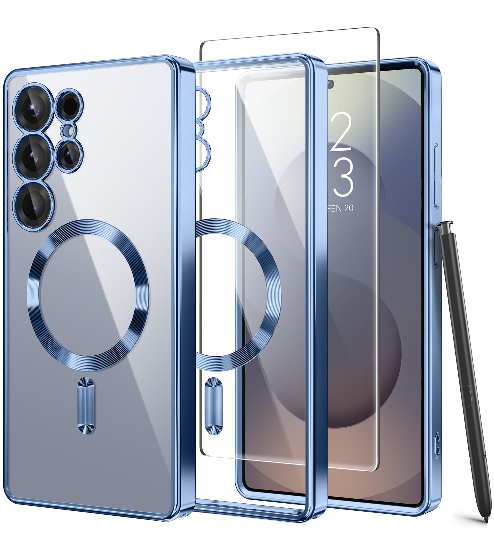 Magnetic Case for Samsung Galaxy S25 Ultra – Clear Blue