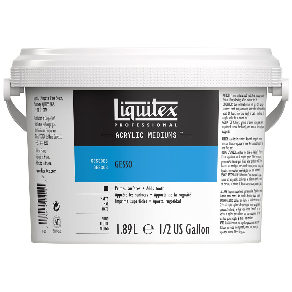 Liquitex Professional White Gesso Surface Prep - Acrylic Primer, 1.89 L