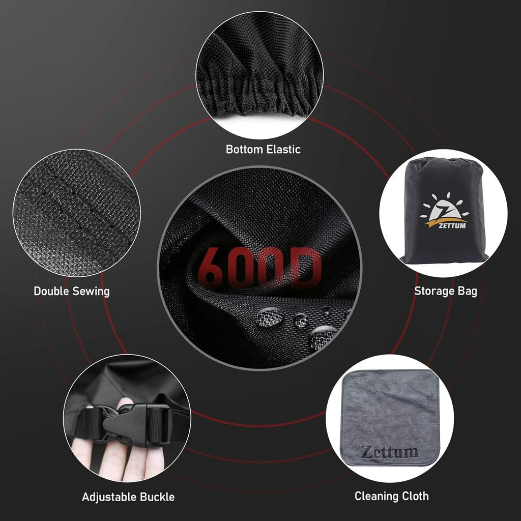 Zettum Riding Lawnmower Cover | 600D Heavy Duty Waterproof Storage Cover