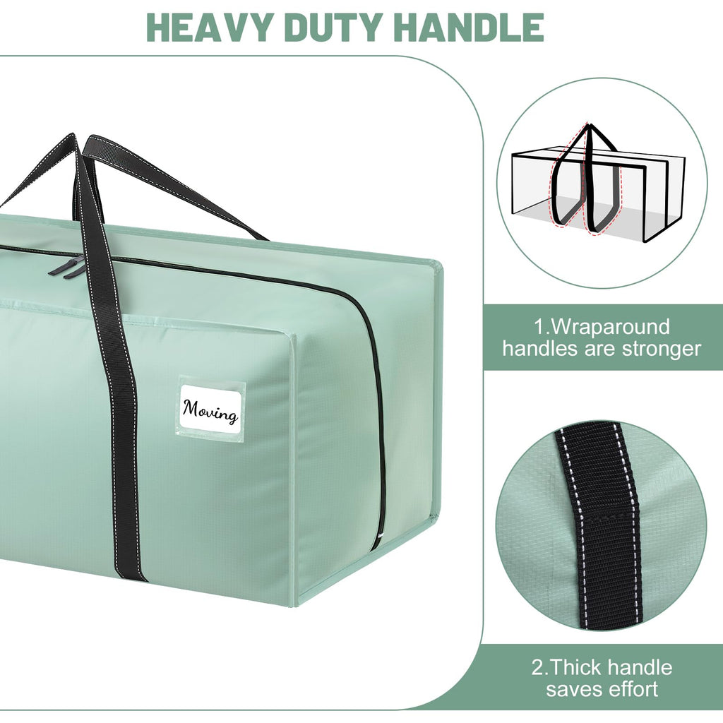 Dntorx 6 Pack 90L Moving Bags with Zips, Heavy Duty, Green - image 5