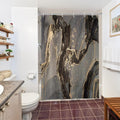 Uiiooazy Black Gold Marble Shower Curtain | Waterproof Polyester Fabric