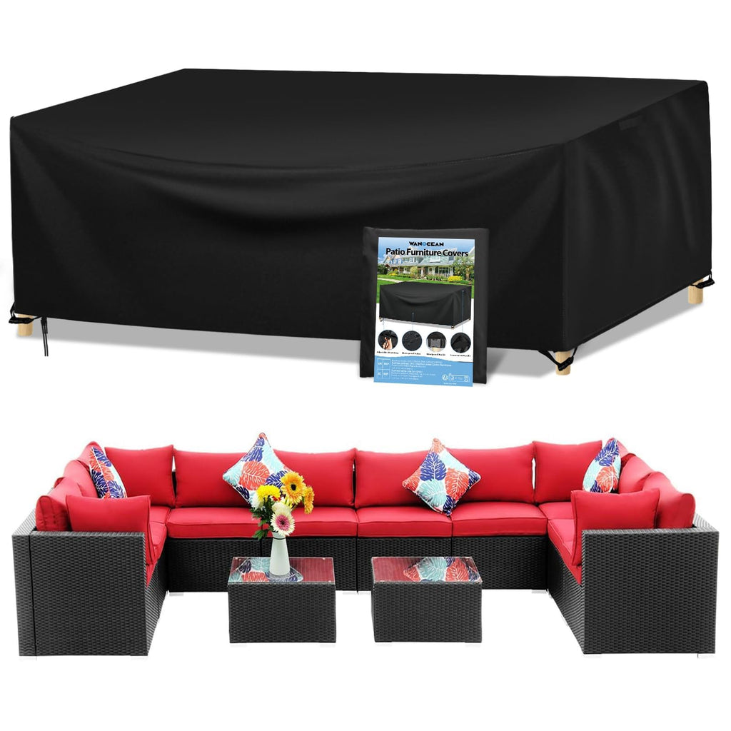 Wanocean Waterproof Patio Furniture Cover | 420D Oxford Rattan Cover