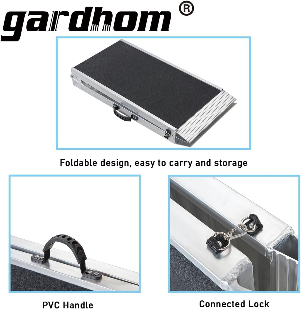Gardhom Aluminum Dog Car Ramp | 183x38cm Anti-Slip 180kg Capacity