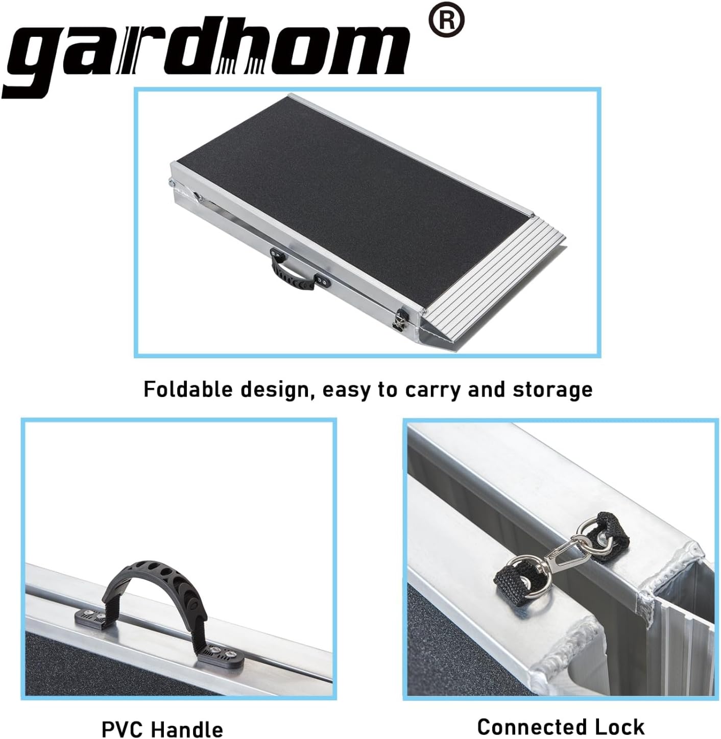 Gardhom Aluminum Dog Car Ramp | 183x38cm Anti-Slip 180kg Capacity
