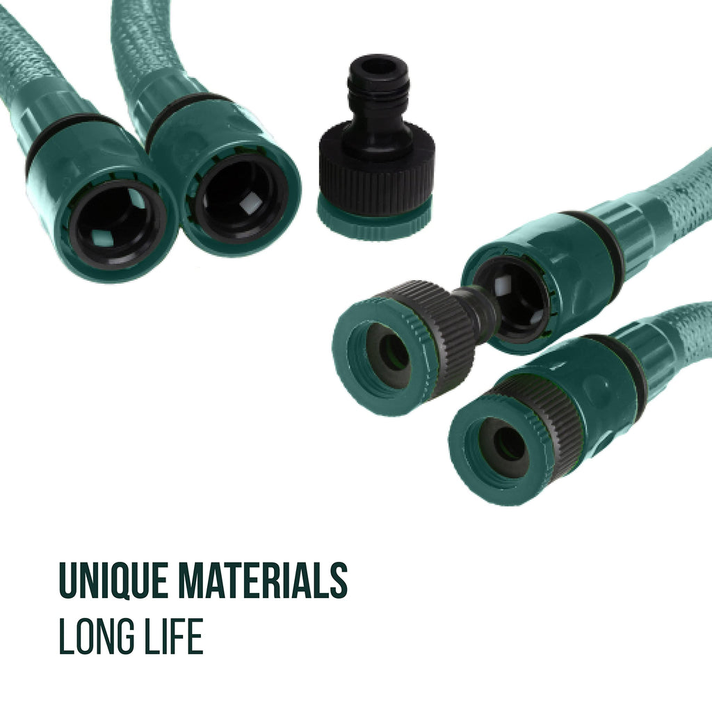 Expandable Garden Hose – Flexible 15m Watering Set with 8-Spray Nozzle