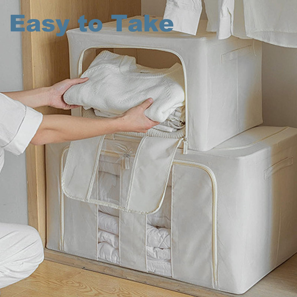 Jolof Store 6 Pack Clothes Storage Boxes – 22L Steel Frame Organisers
