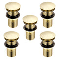 Xcel Home Brushed Gold Unslotted Basin Waste – 5 Pack Brass Sink Plug