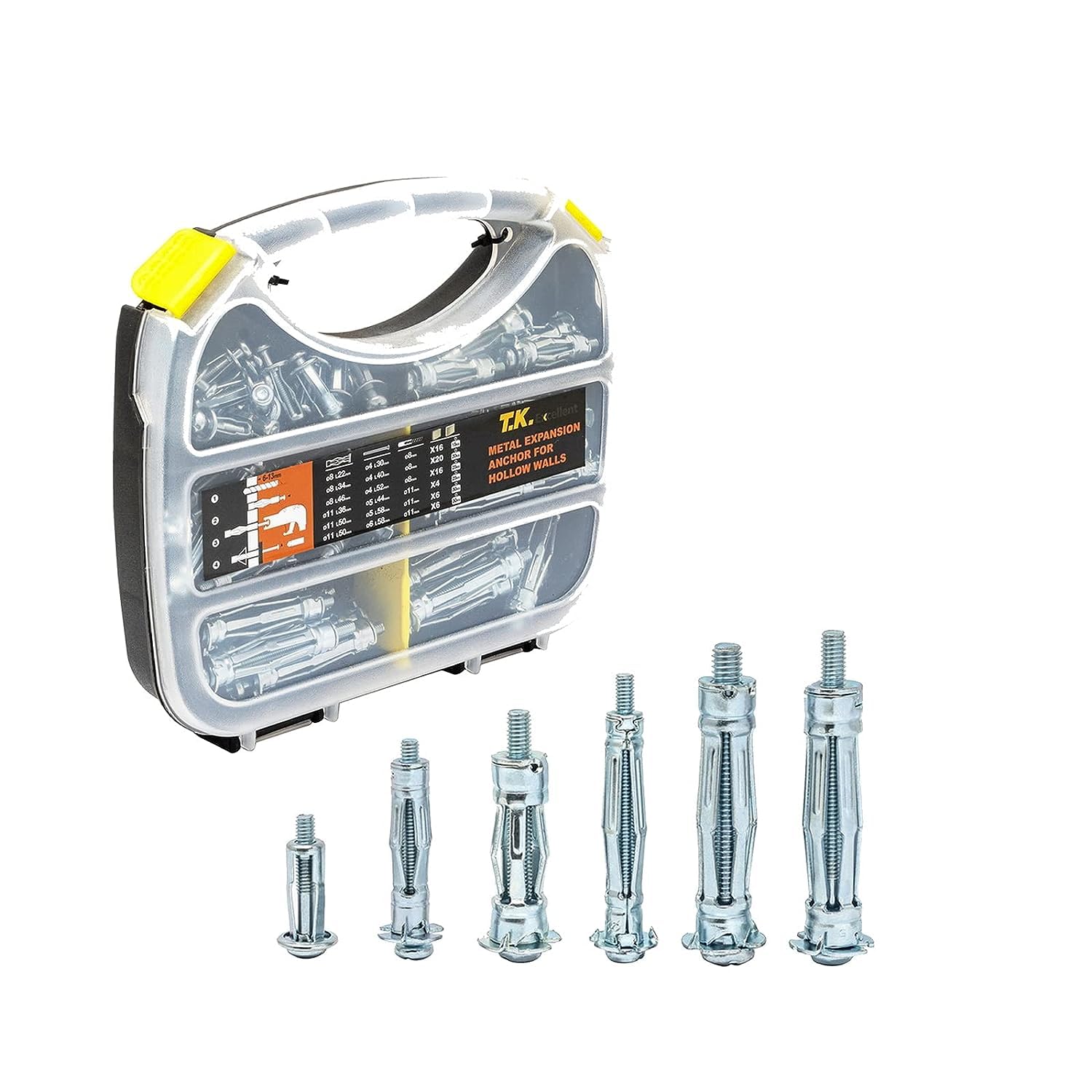 T.K. Excellent Heavy Duty Molly Bolt Drywall Fixings Kit – 68 Pieces