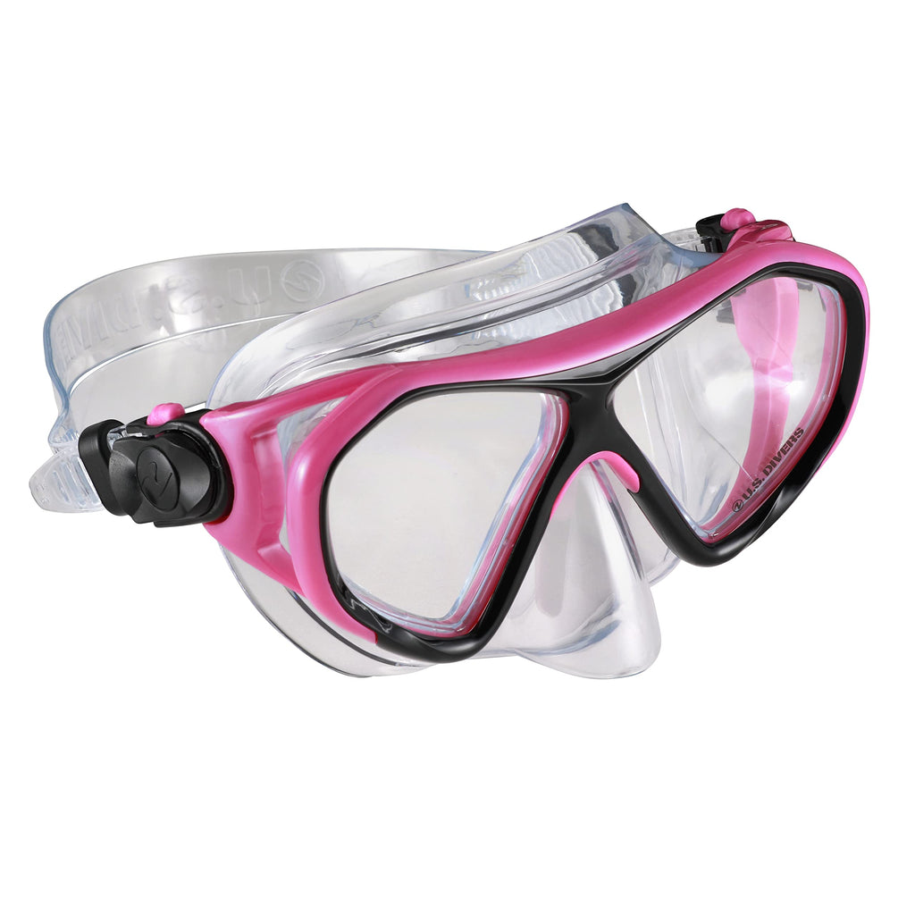 U.S. Divers Dorado II Junior Snorkel Set – Kids Fins & Mask, Pink/Black