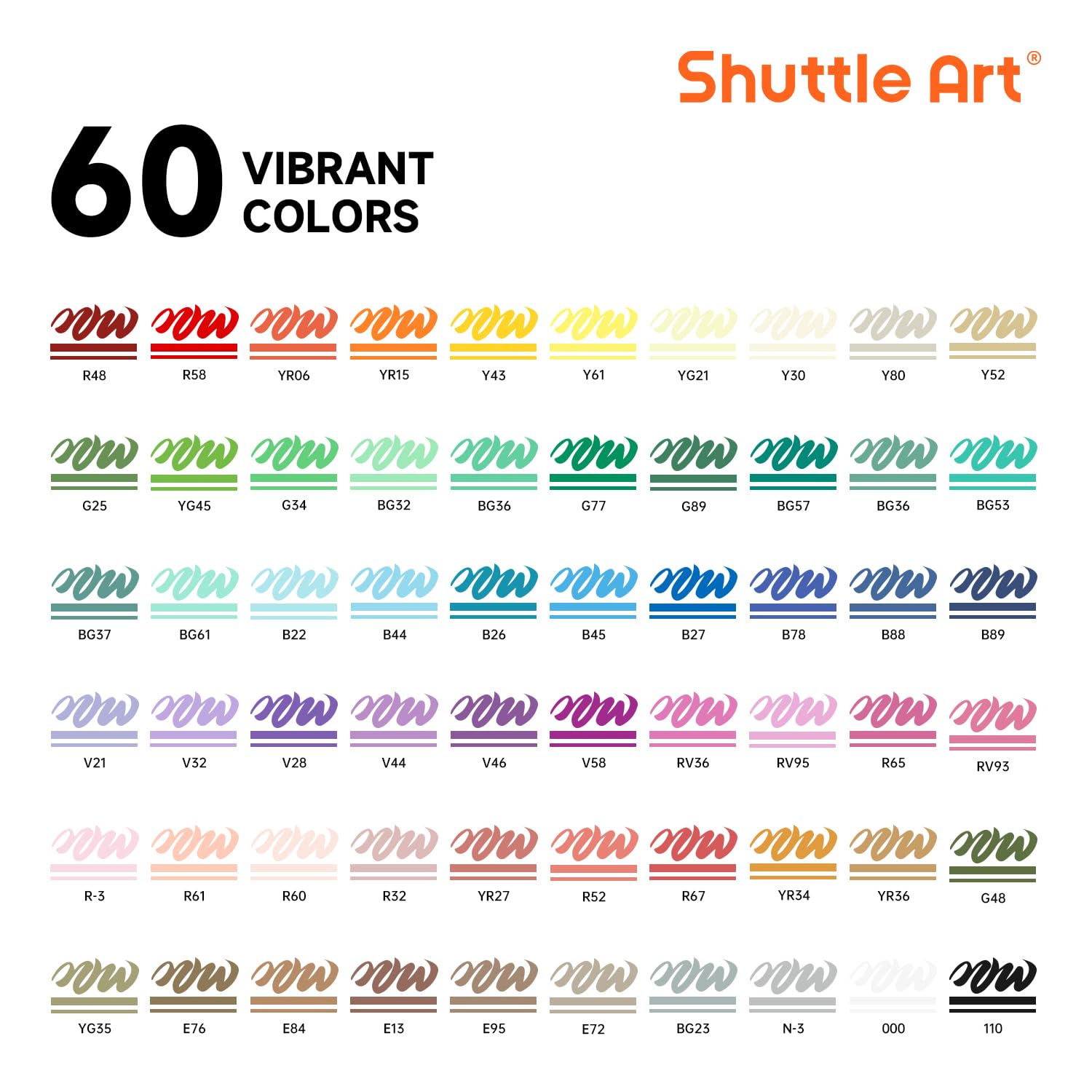 Shuttle Art 60 Colors Acrylic Paint Pens – Brush Tip Markers for Rock Painting