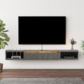 Pmnianhua Floating TV Stand, Wall Mounted Entertainment Center TV Media Console, Floating Shelves with Door - image 1