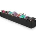 32" Metal Rectangle Planter Box | Matte Black Stainless Steel