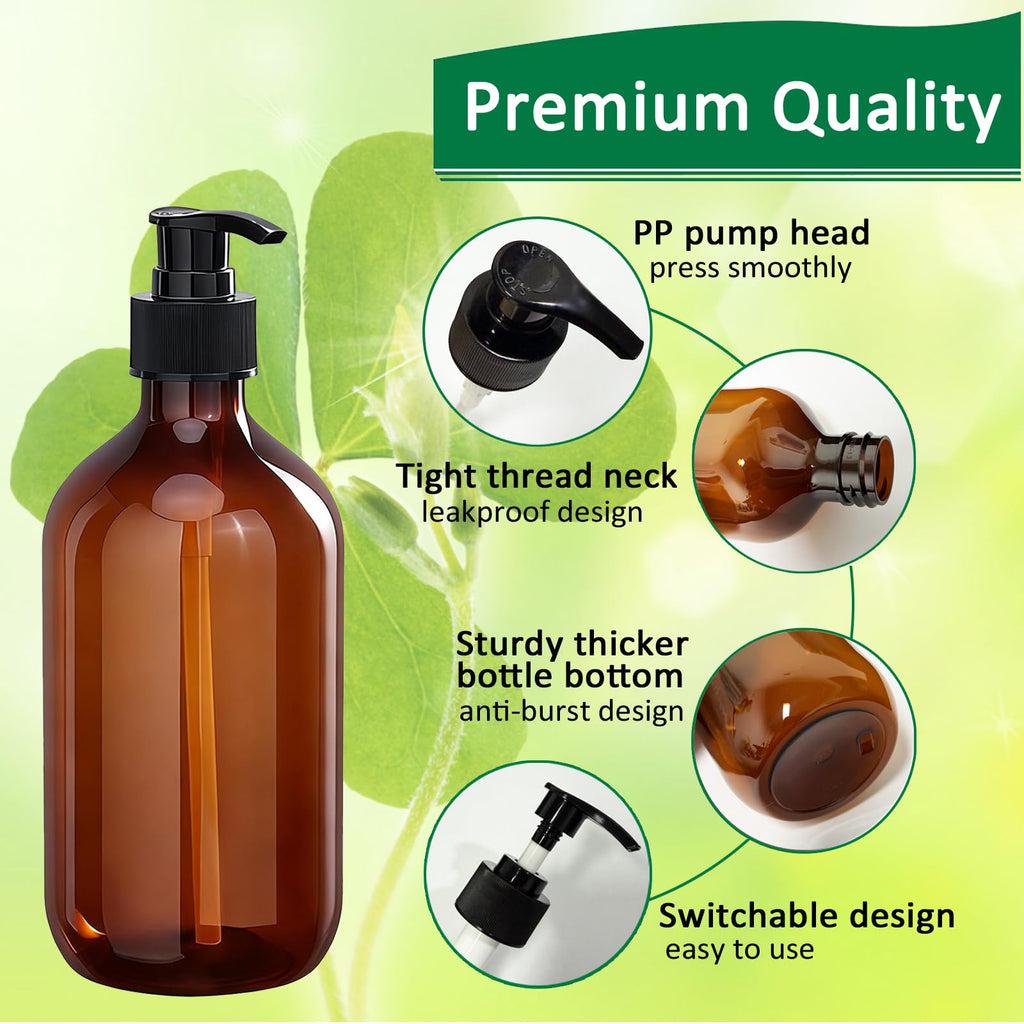 2Pcs Pump Bottle Dispenser, Alledomain 300ML/10OZ Refillable Empty Press Pump Bottles - image 3