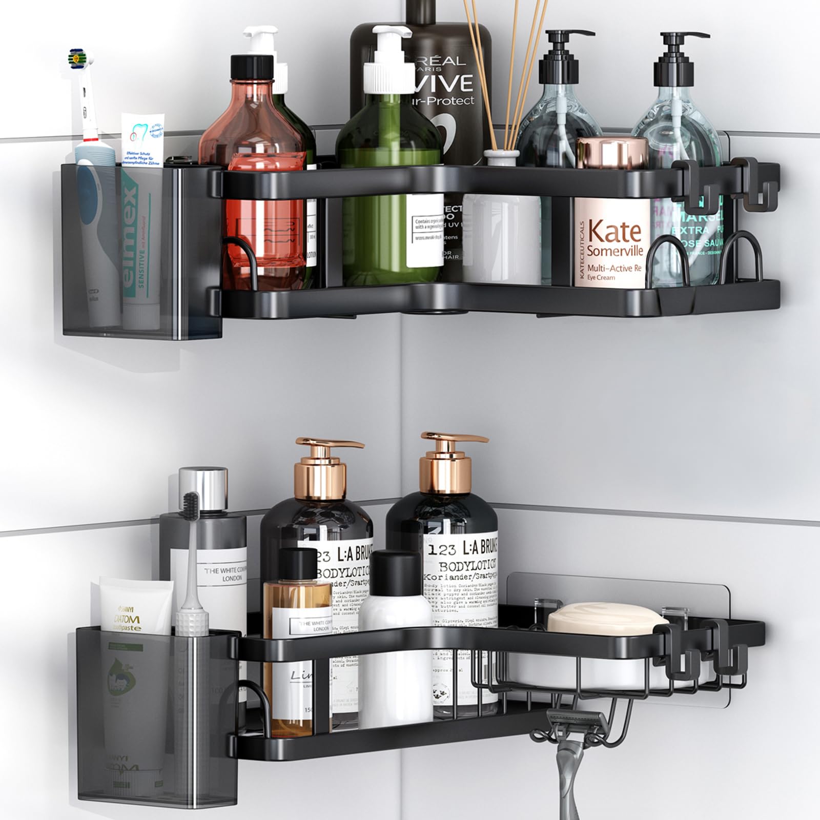 ZVZM Corner Shower Caddy – Stainless Steel No-Drill Storage Shelf