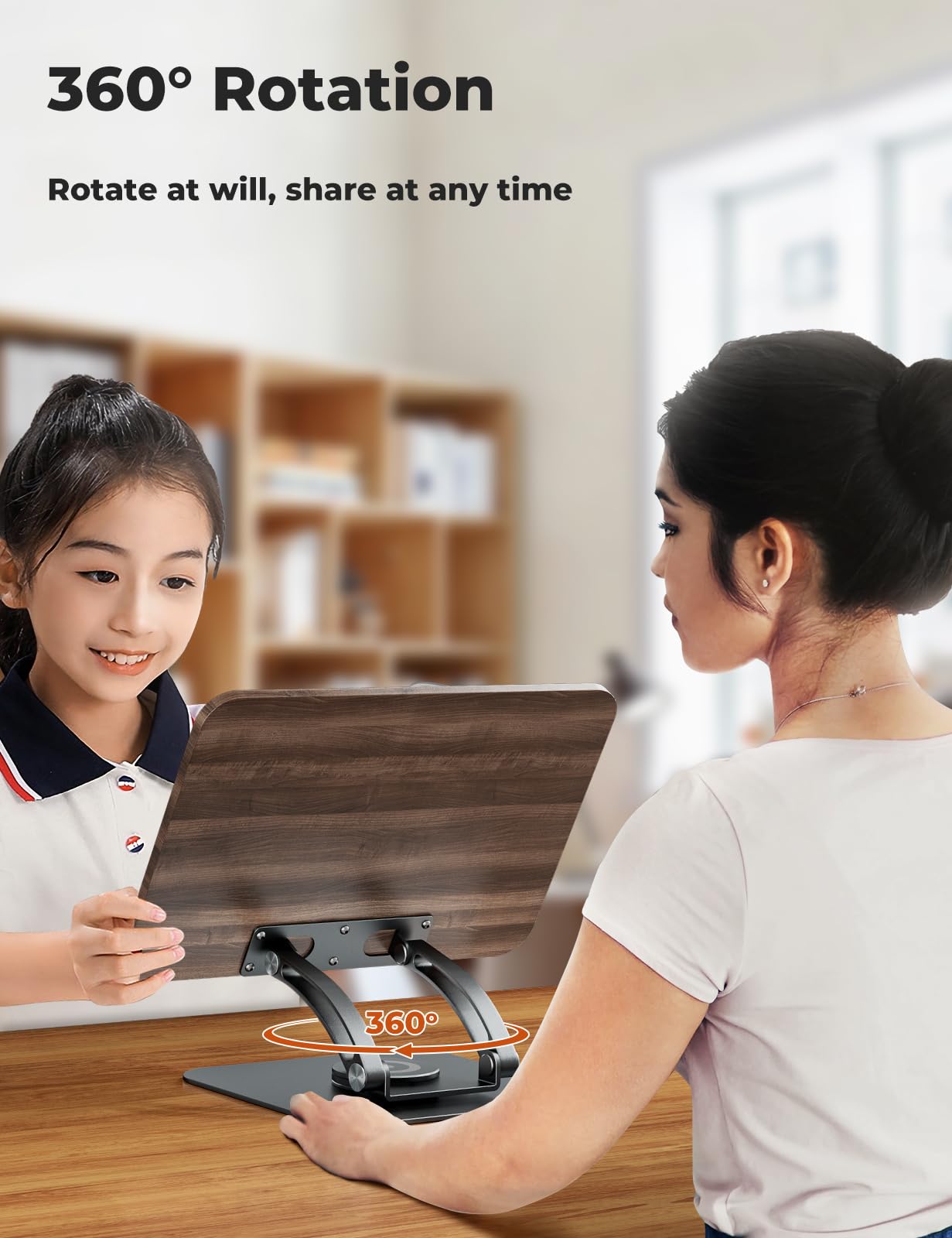 Tounee Adjustable Book Stand – 360 Swivel Foldable Holder for Reading