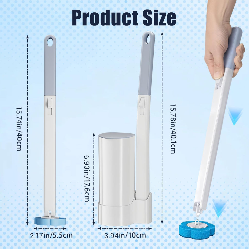 zxevg Disposable Toilet Brush & Holder Set with 48 Refills 1 - image 2