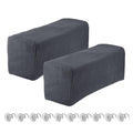 sourcing map 2pcs Stretch Armrest Covers for Chairs/Sofas, Couch Arm Covers with Twist Pin, Furniture Protector Slipcovers Dark Grey - image 1