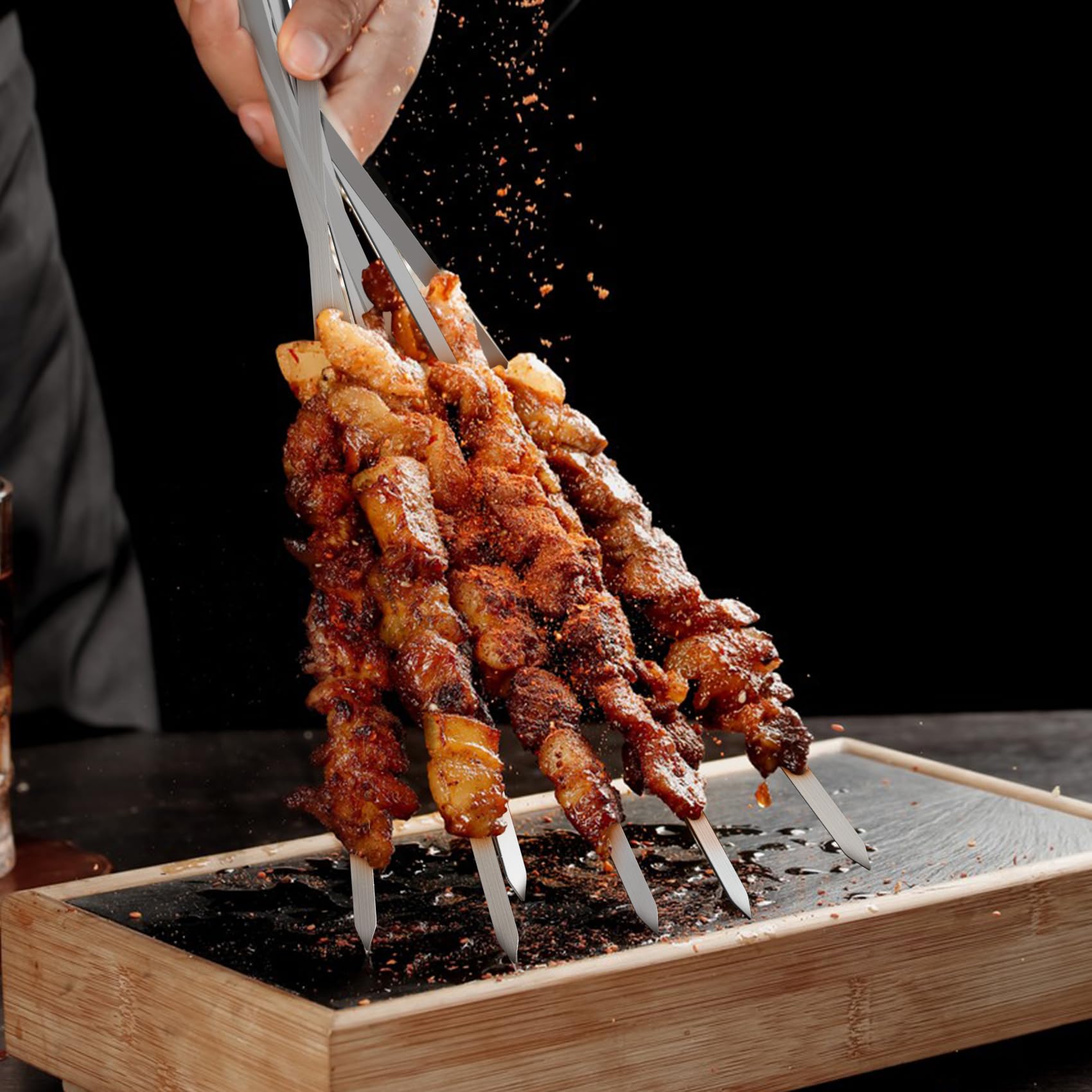 Onlyfire Stainless Steel Rotating Skewer System for Rotisserie Grill Rods