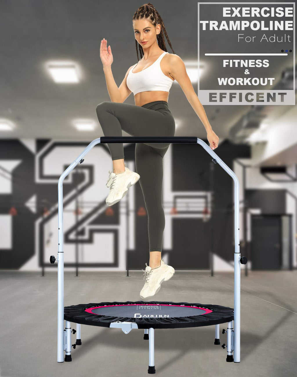 DARCHEN Mini Trampoline Rebounder - 200KG Foldable Indoor Fitness Trainer
