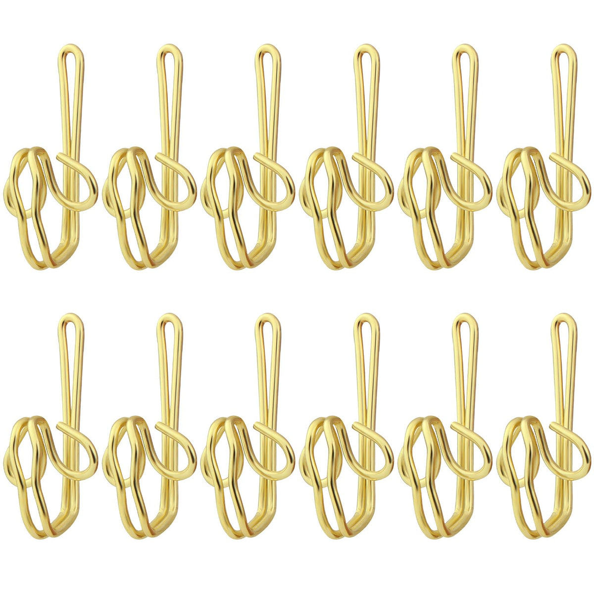 Alaoo 120 Pack Curtain Hooks, Metal Curtain Hooks, Gold Curtain Header, Heavy Duty Curtain Hooks, Tape Drapery Hooks for Drapery Shower Curtain - image 1