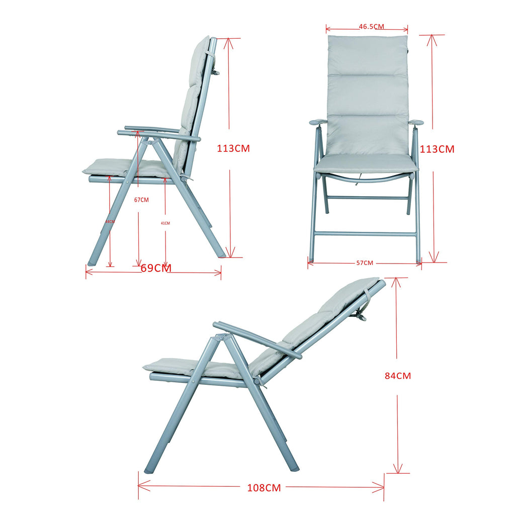 Chicreat Folding Camping Chairs | Set of 2 Adjustable Outdoor Seats