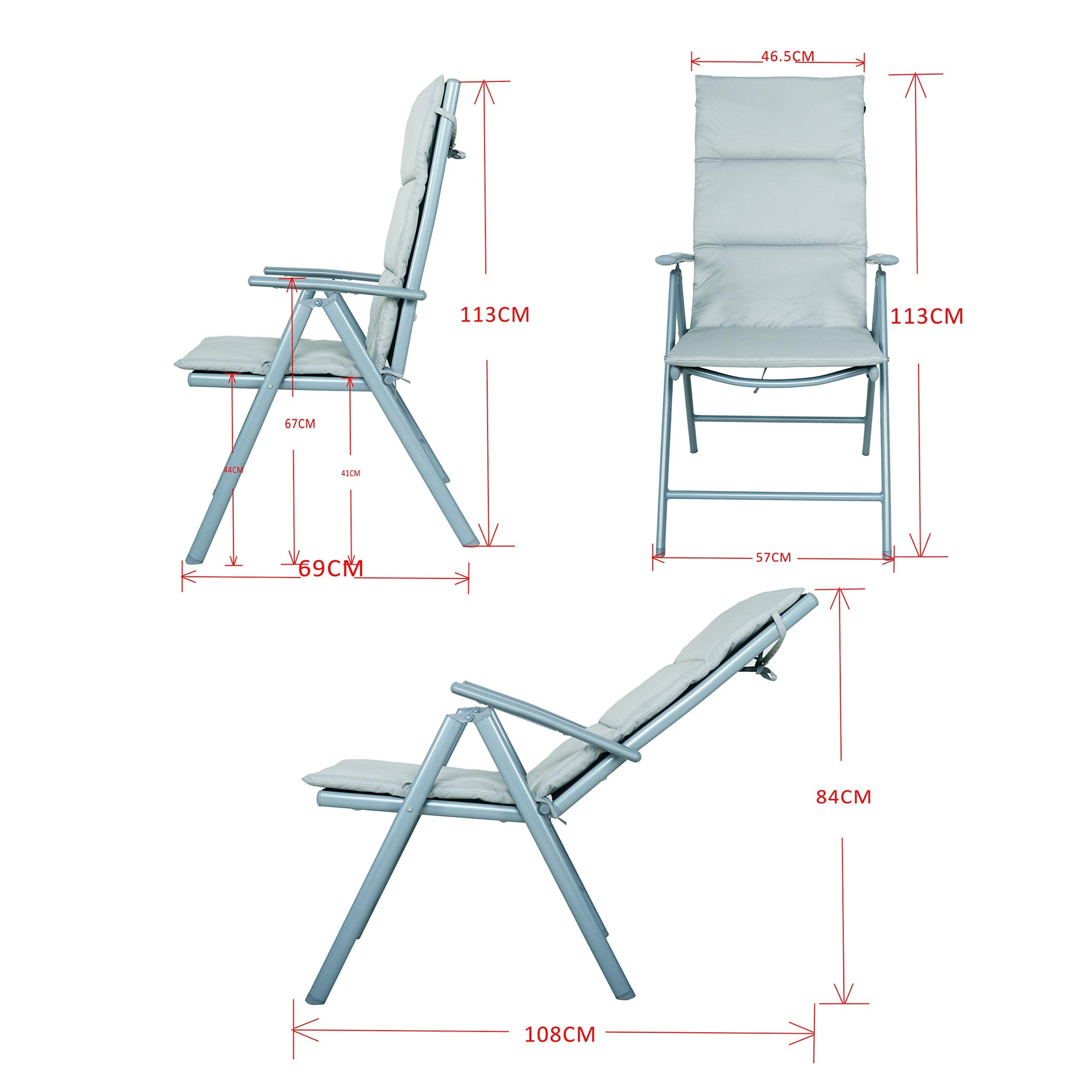 Chicreat Folding Camping Chairs | Set of 2 Adjustable Outdoor Seats