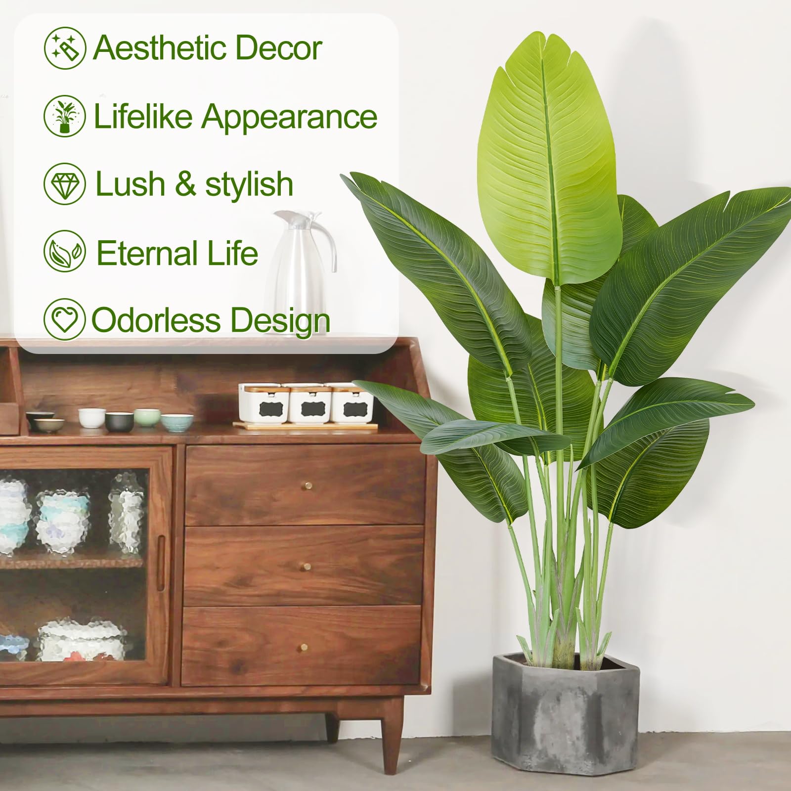 Keeplush 120CM Artificial Bird of Paradise Plant | Faux Banana Tree